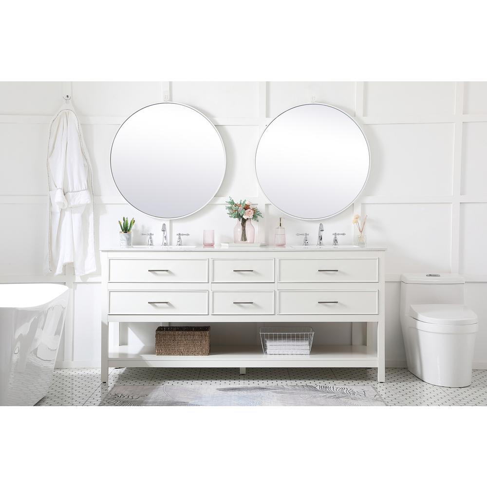 72 inch double bathroom vanity in white. Picture 4