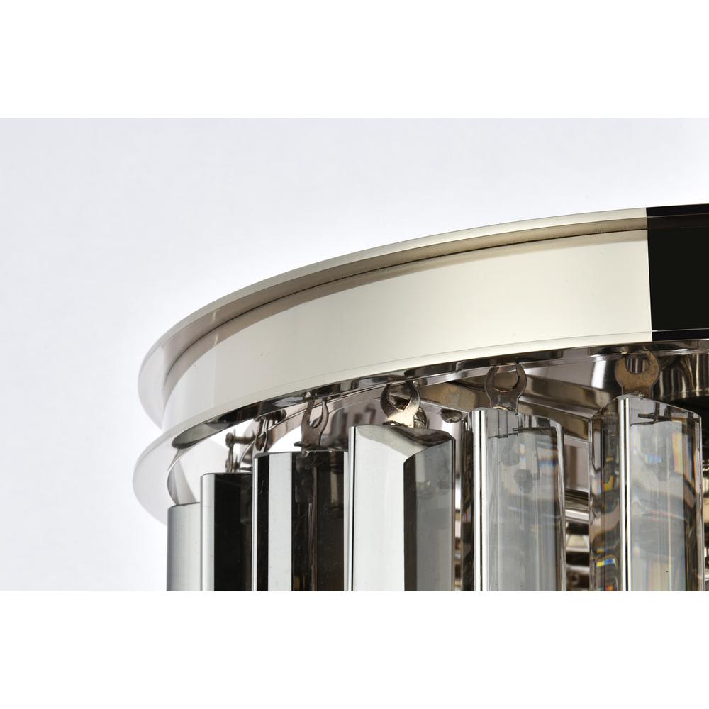 Sydney 3 light polished nickel Flush Mount Silver Shade (Grey) Royal Cut Crystal. Picture 5