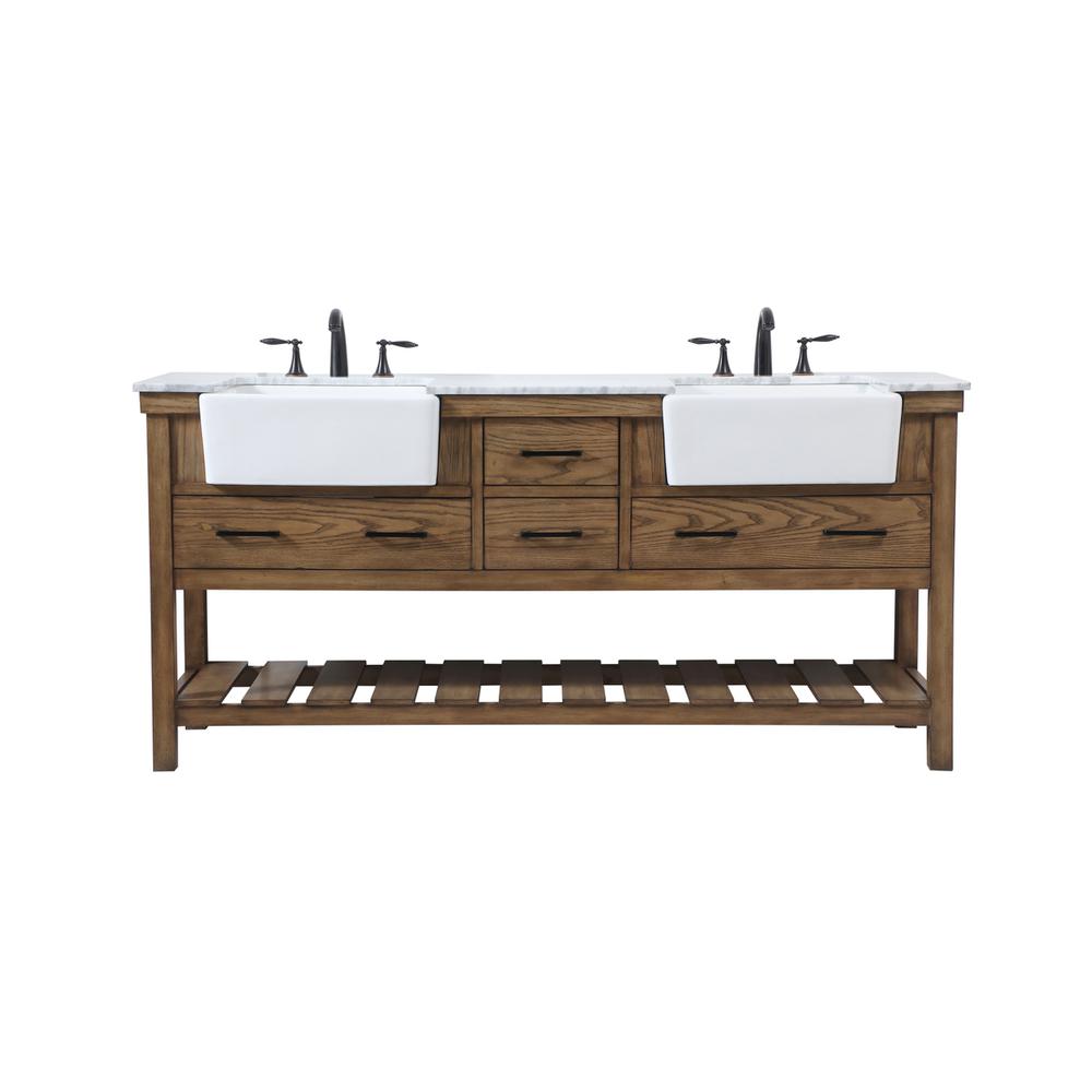 72 inch double bathroom vanity in driftwood. Picture 1