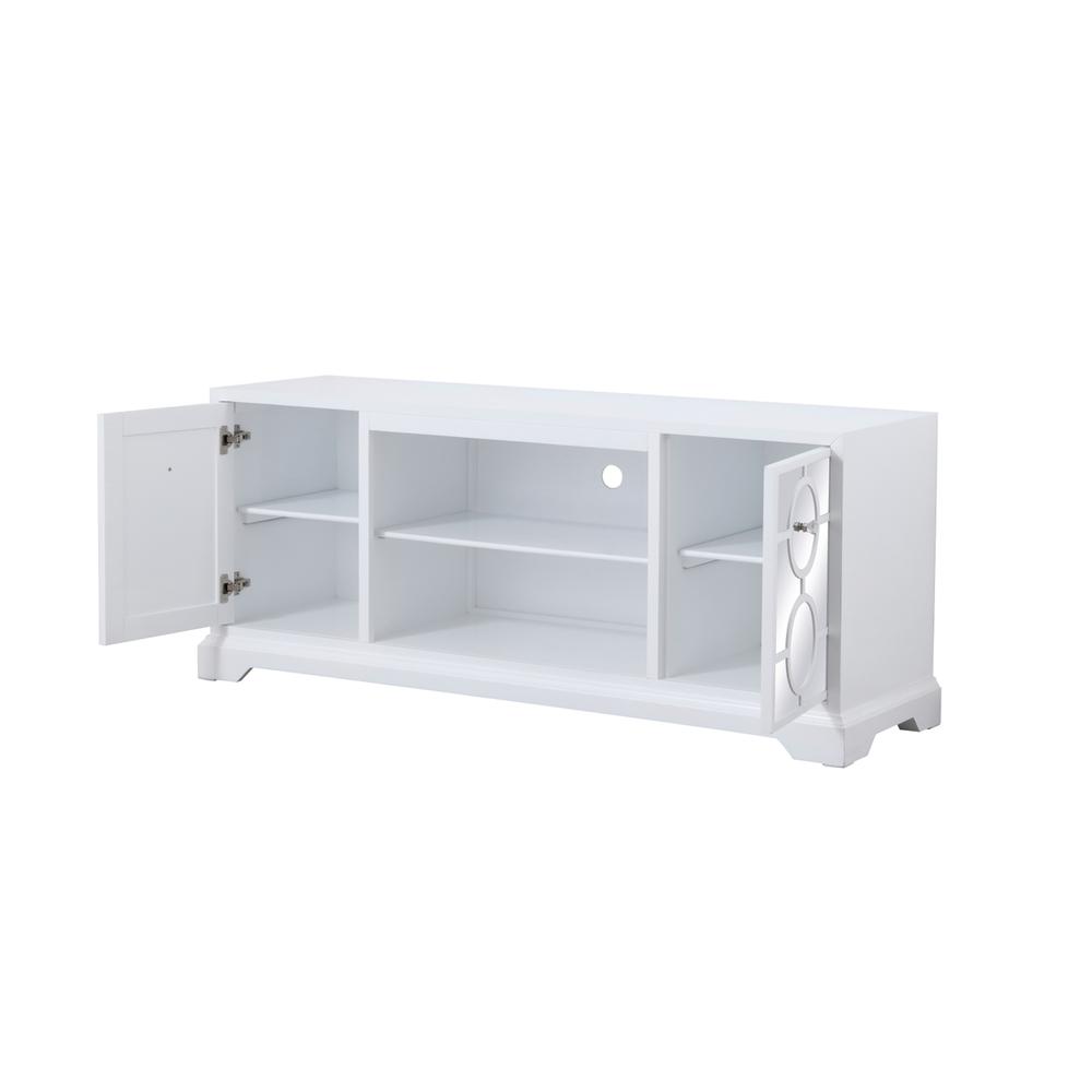 60 in. mirrored TV stand in white. Picture 6