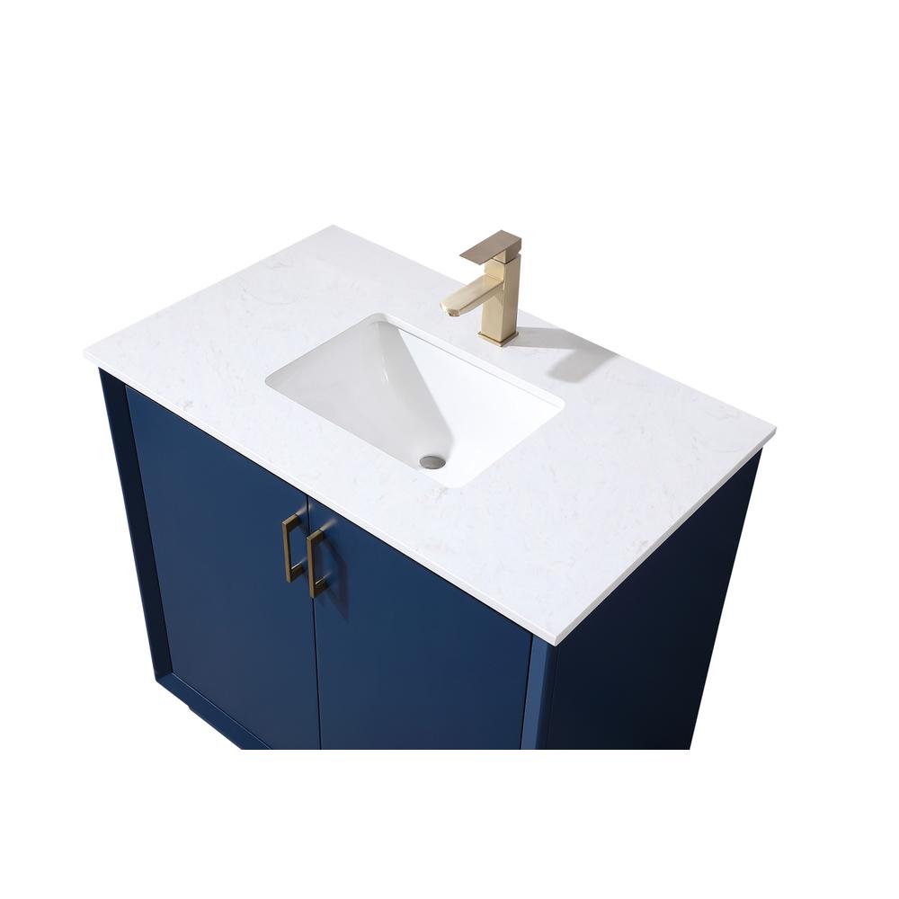 36 Inch SIngle Bathroom Vanity In Blue. Picture 10