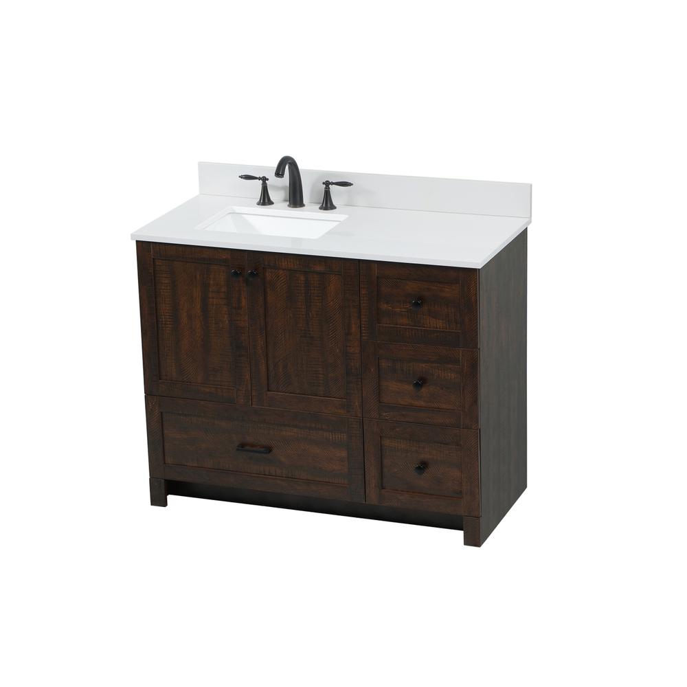 42 inch Single bathroom vanity in expresso with backsplash. Picture 8