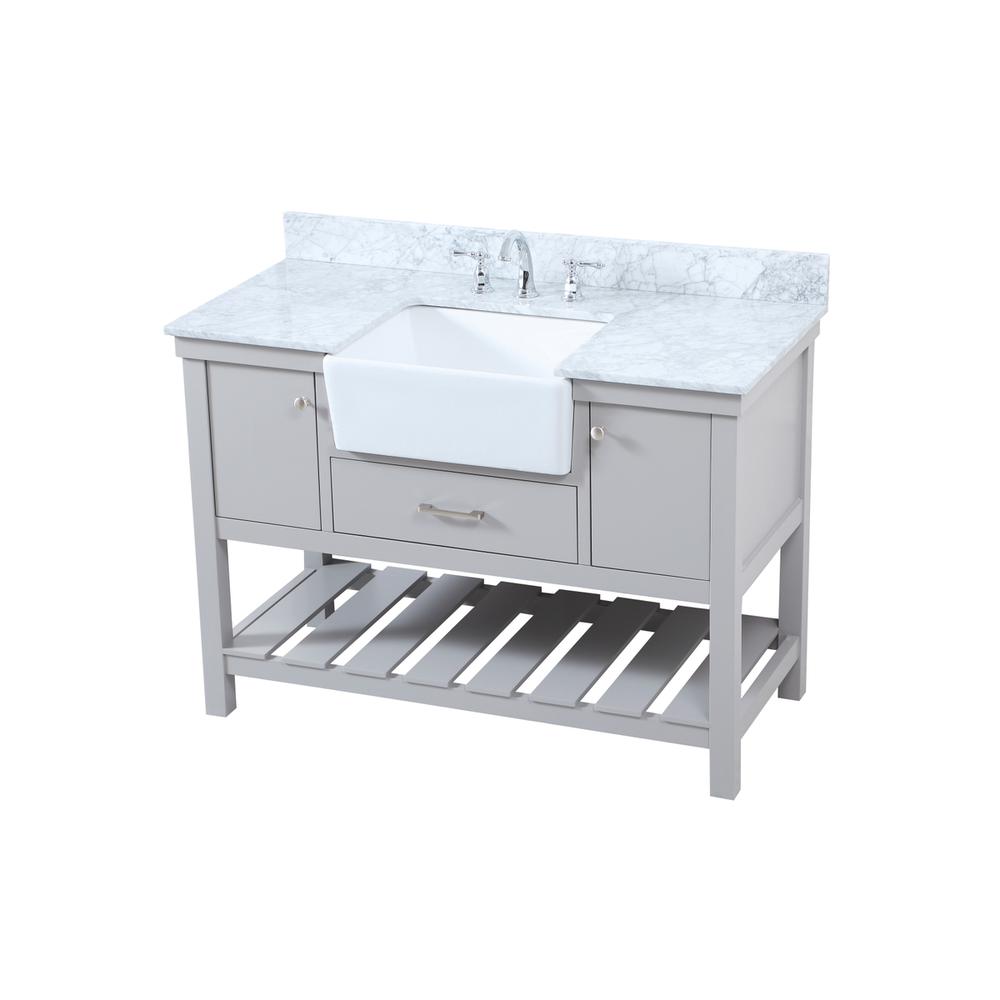 48 inch Single bathroom vanity in grey with backsplash. Picture 8