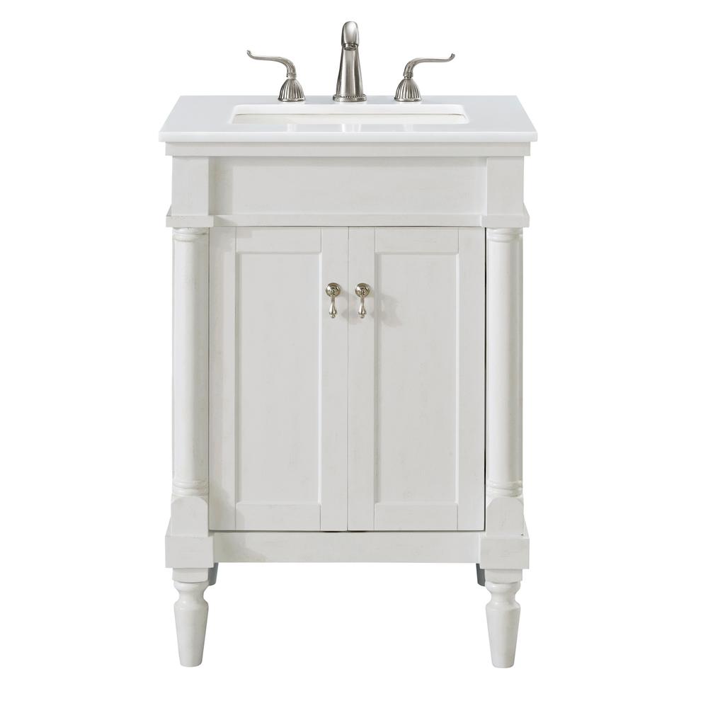 24 inch Single Bathroom vanity in Antique White. Picture 12