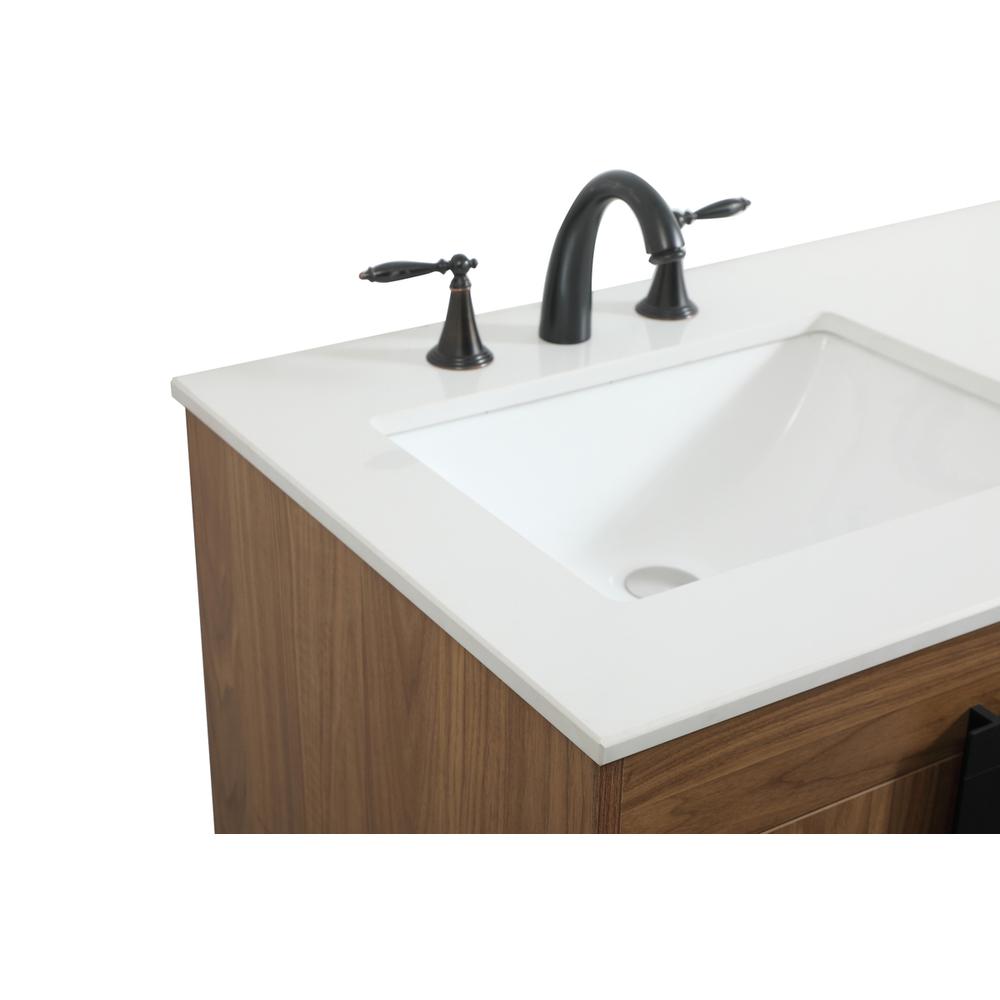 60 inch double bathroom vanity in walnut brown. Picture 11