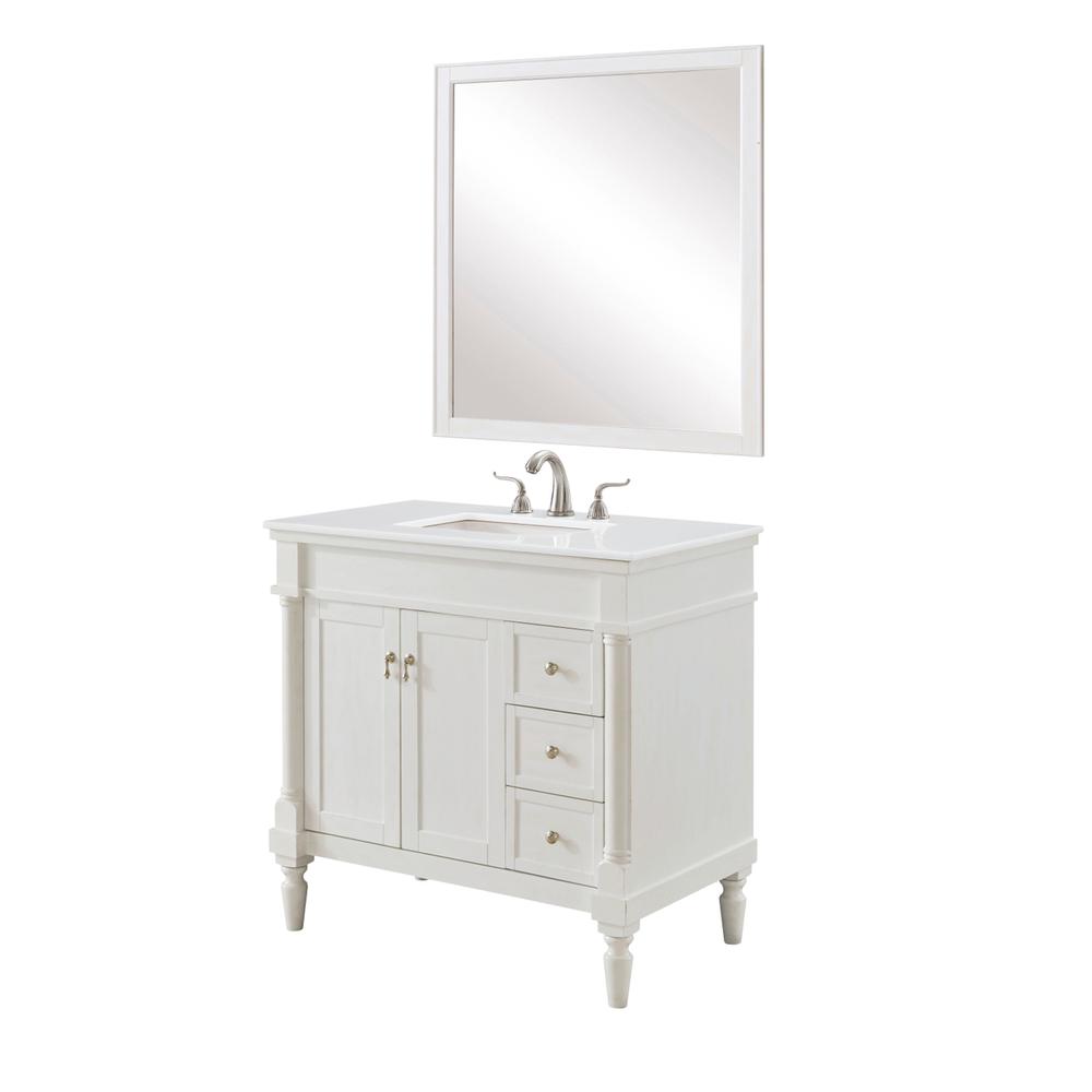 36 inch Single Bathroom vanity in Antique White. Picture 1
