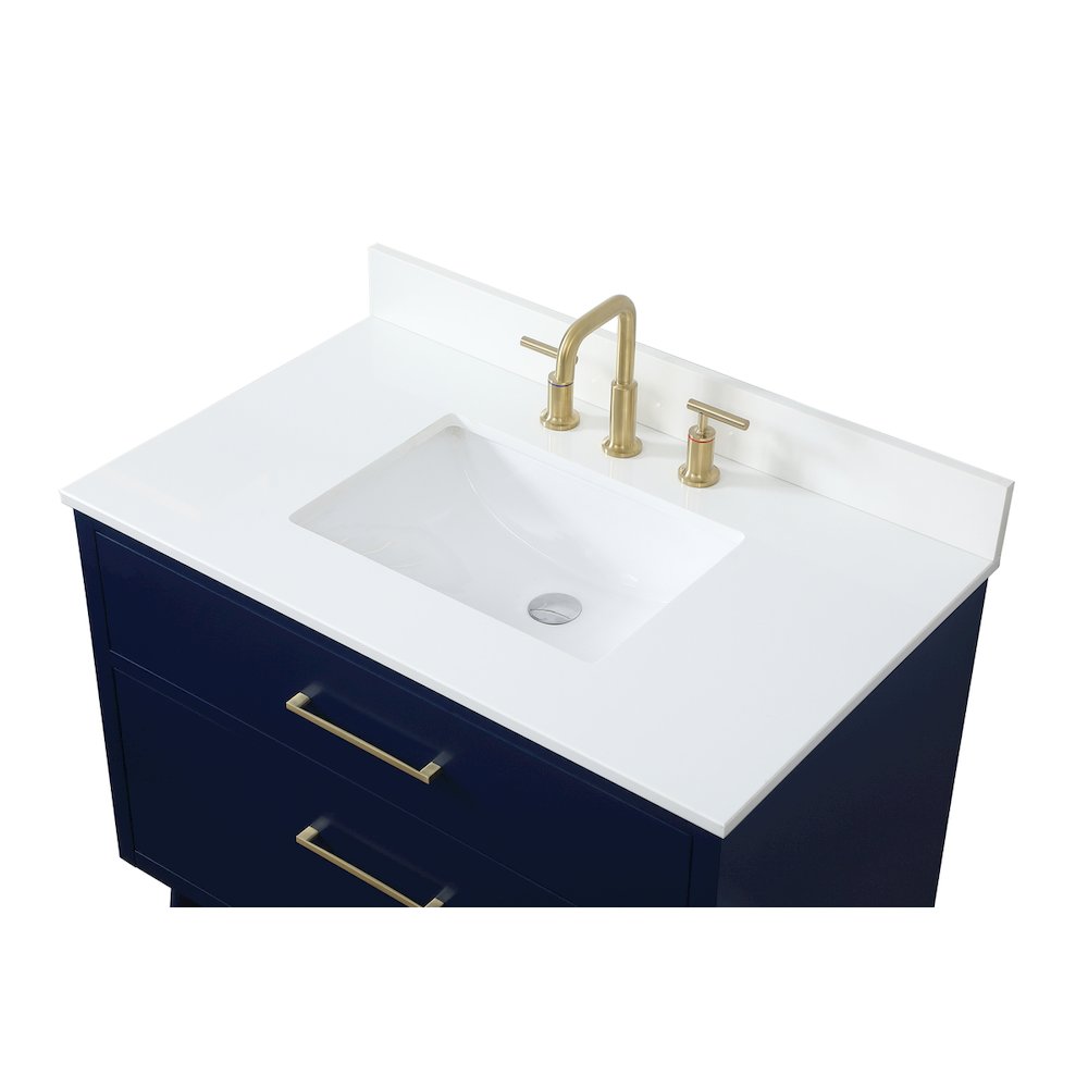 36 Inch Bathroom Vanity In Blue With Backsplash. Picture 11