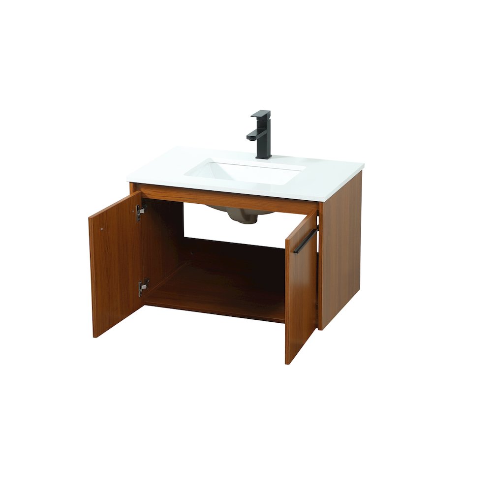 30 Inch Single Bathroom Vanity In Teak. Picture 9