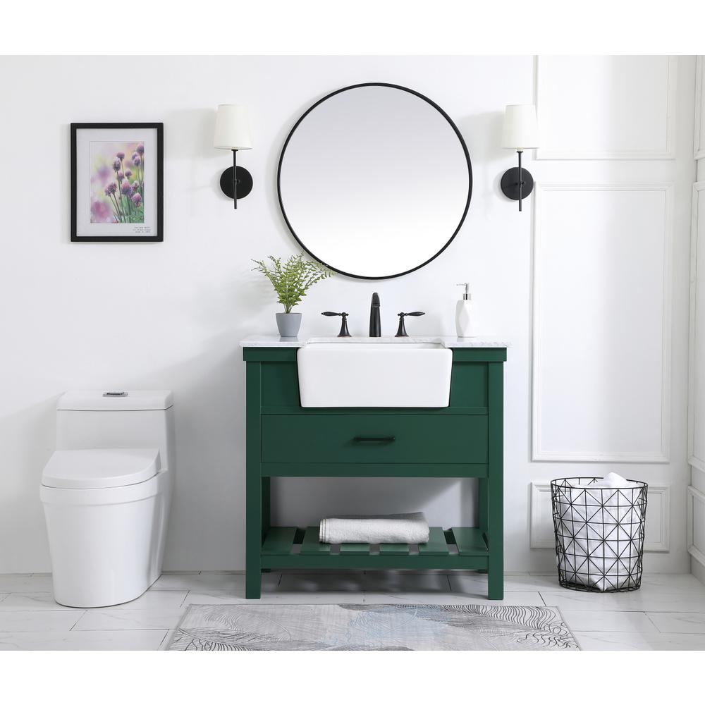 36 inch Single bathroom vanity in green. Picture 4