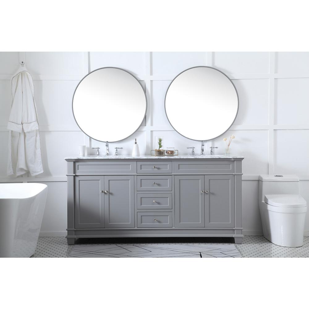72 inch Double Bathroom Vanity set in Grey. Picture 4