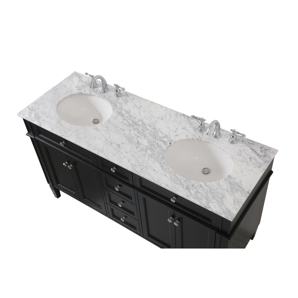 60 inch double bathroom vanity in Black. Picture 10