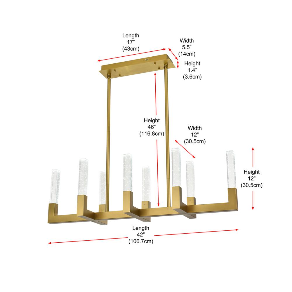 Noemi 42 inch Adjustable LED Pendant in Satin Gold. Picture 10