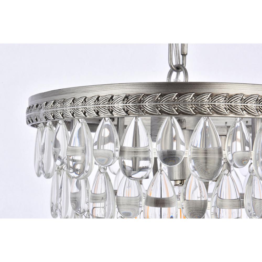 Nordic 3 light antique silver Pendant Clear Royal Cut Crystal. Picture 4