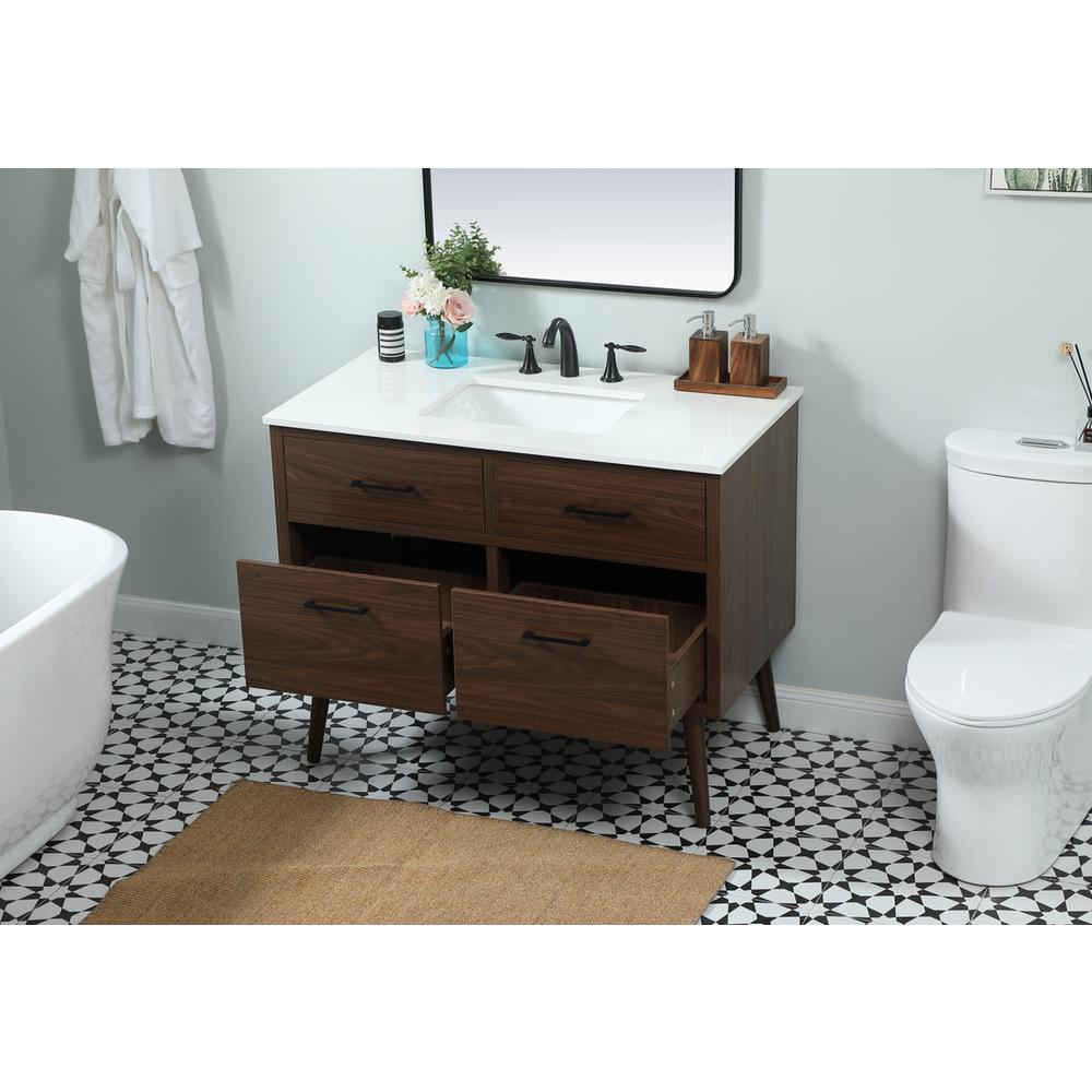 42 inch Single bathroom vanity in walnut. Picture 3