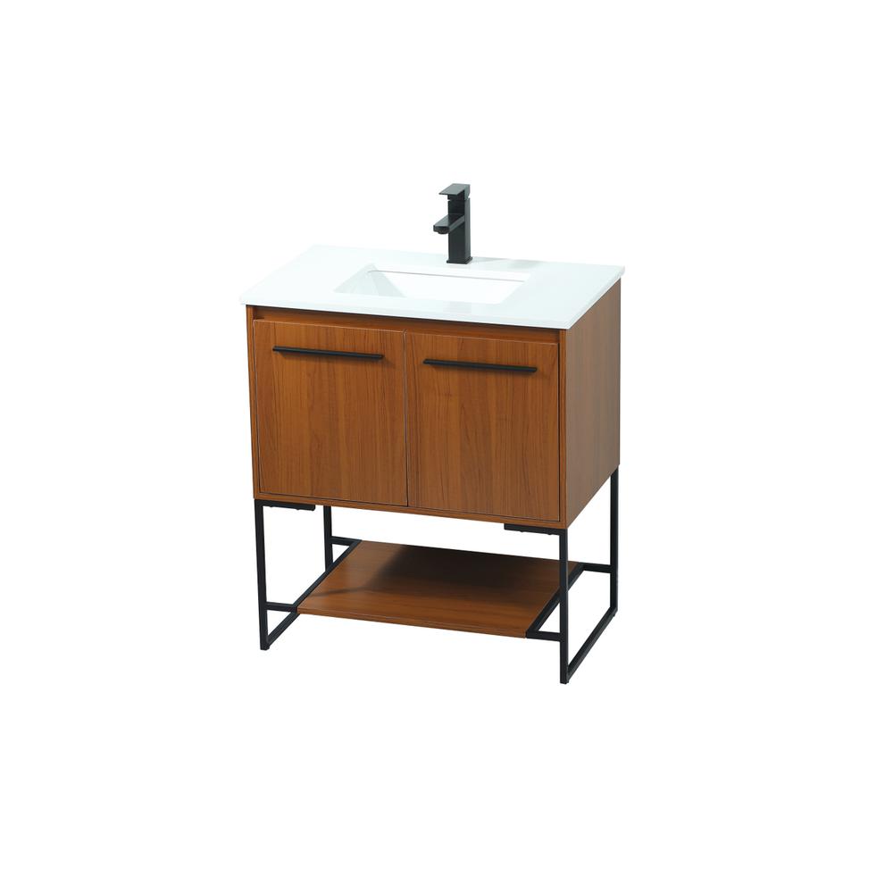 30 inch Single bathroom vanity in teak. Picture 8