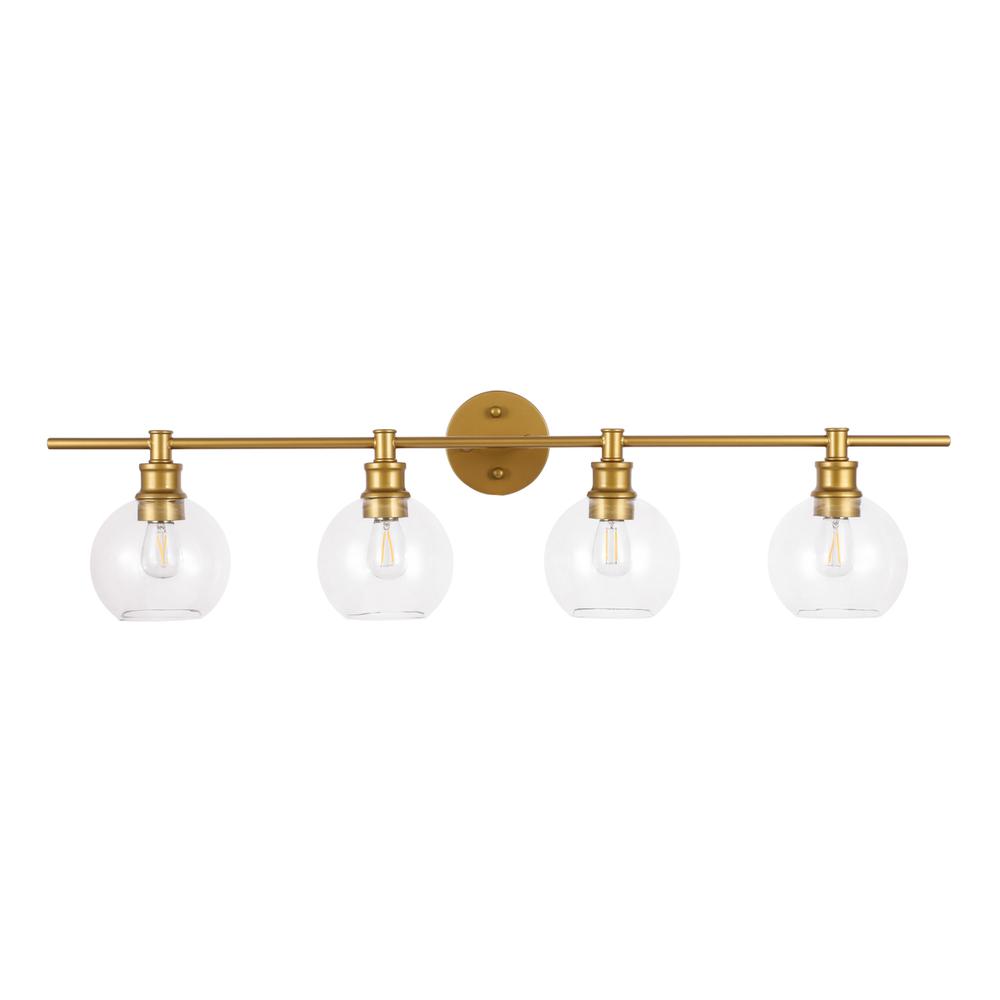 Collier 4 light Brass and Clear glass Wall sconce. Picture 10