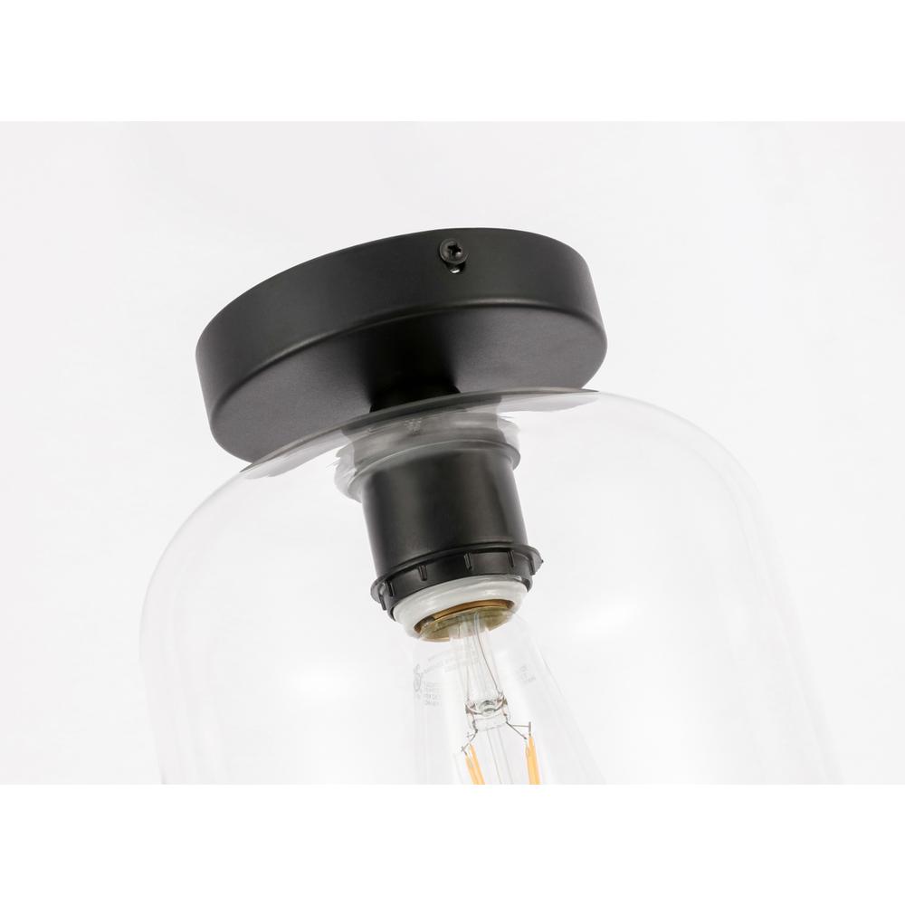 Collier 1 light Black and Clear glass Flush mount. Picture 10