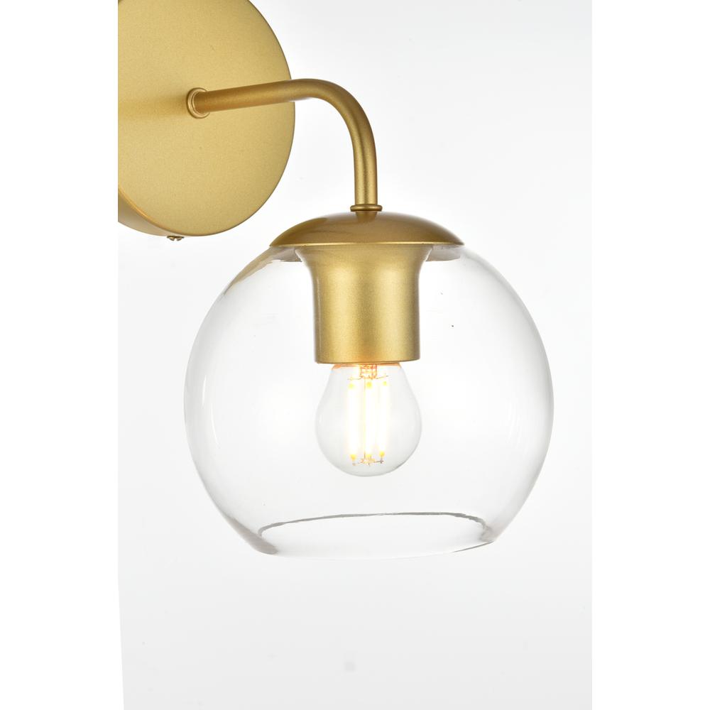 Genesis 1 light Brass and Clear Bath Sconce. Picture 4