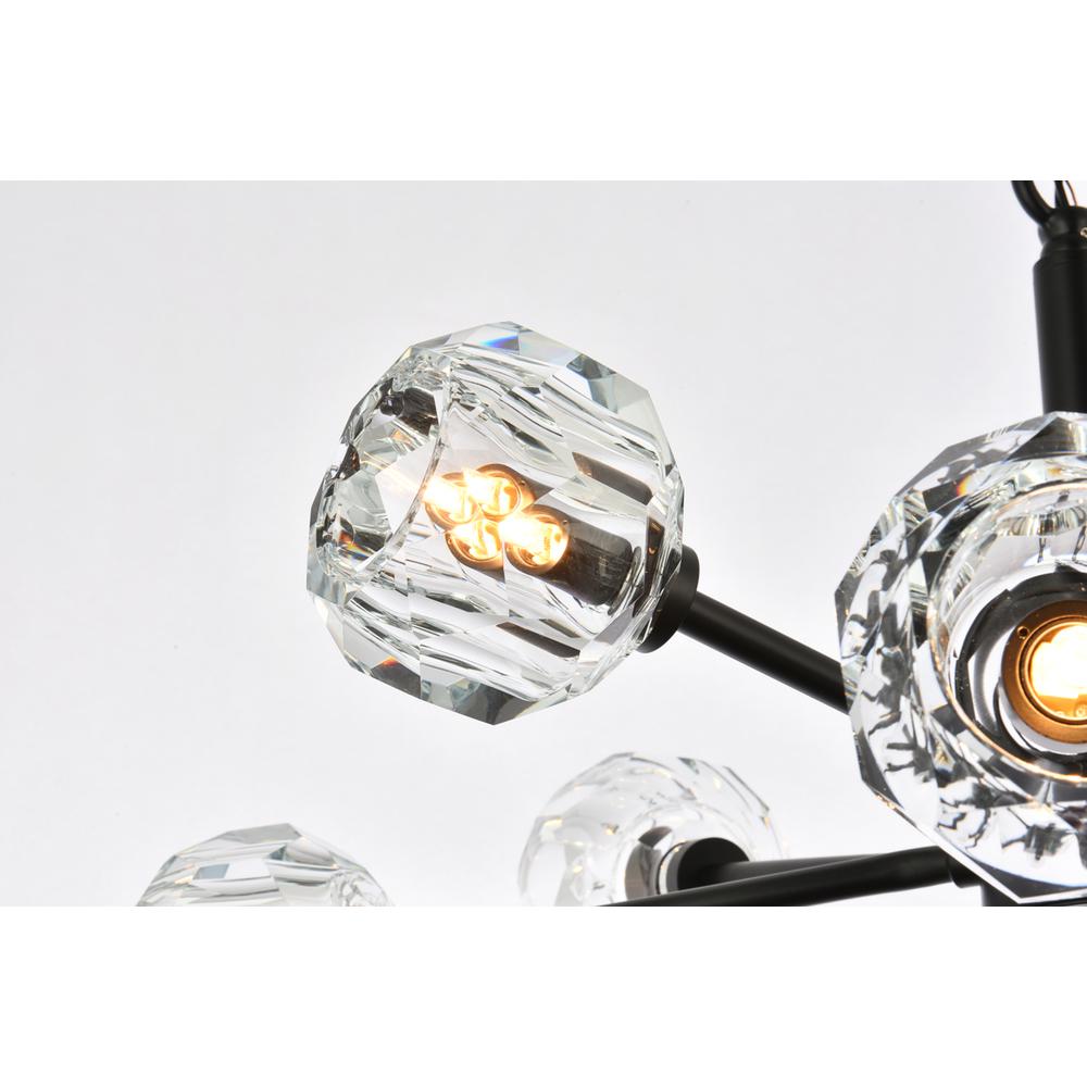 Graham 8 Light Pendant in Black. Picture 3