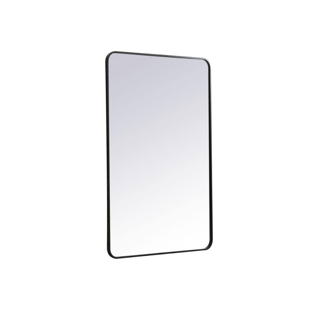 Soft corner metal rectangular mirror 30x48 inch in Black. Picture 7
