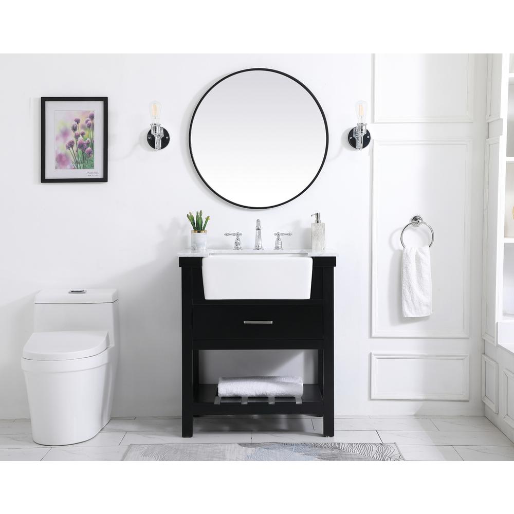30 inch Single bathroom vanity in black. Picture 4