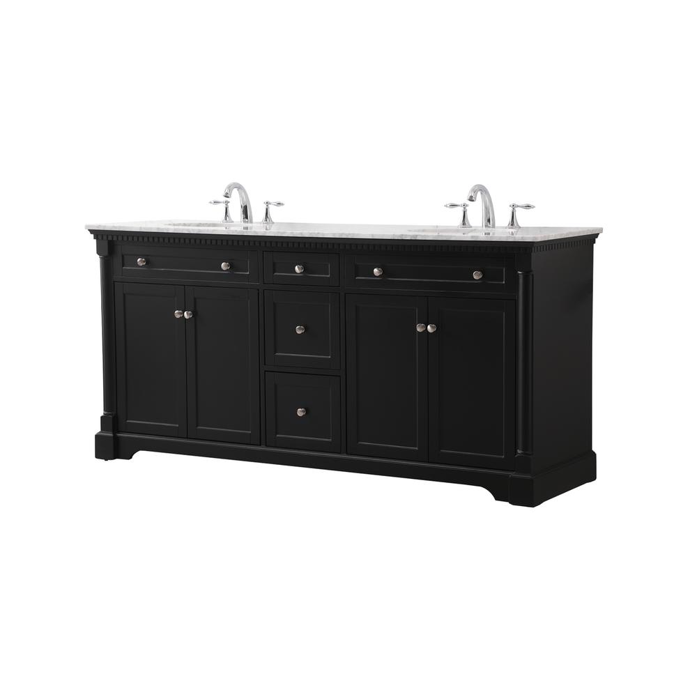 72 inch double bathroom vanity set in black. Picture 7