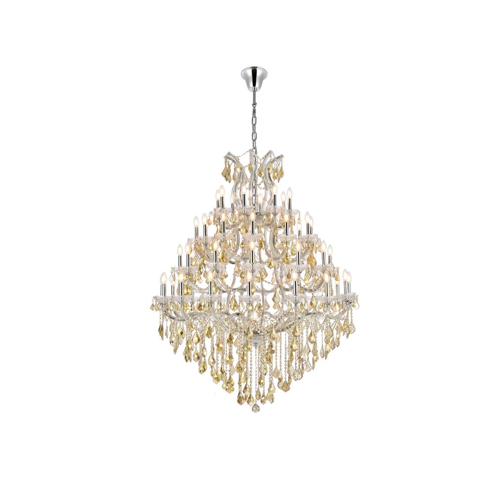Maria Theresa 49 light Chrome Chandelier Golden Teak (Smoky) Royal Cut Crystal. Picture 1