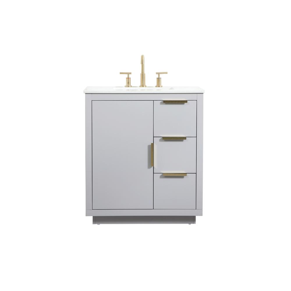 30 inch Single bathroom vanity in grey. Picture 1