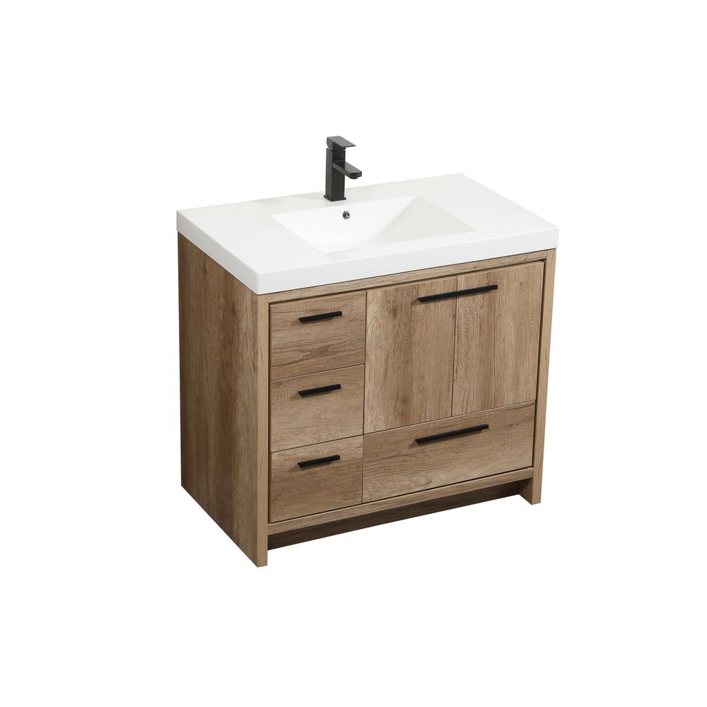 36 inch Single bathroom vanity in natural oak. Picture 8