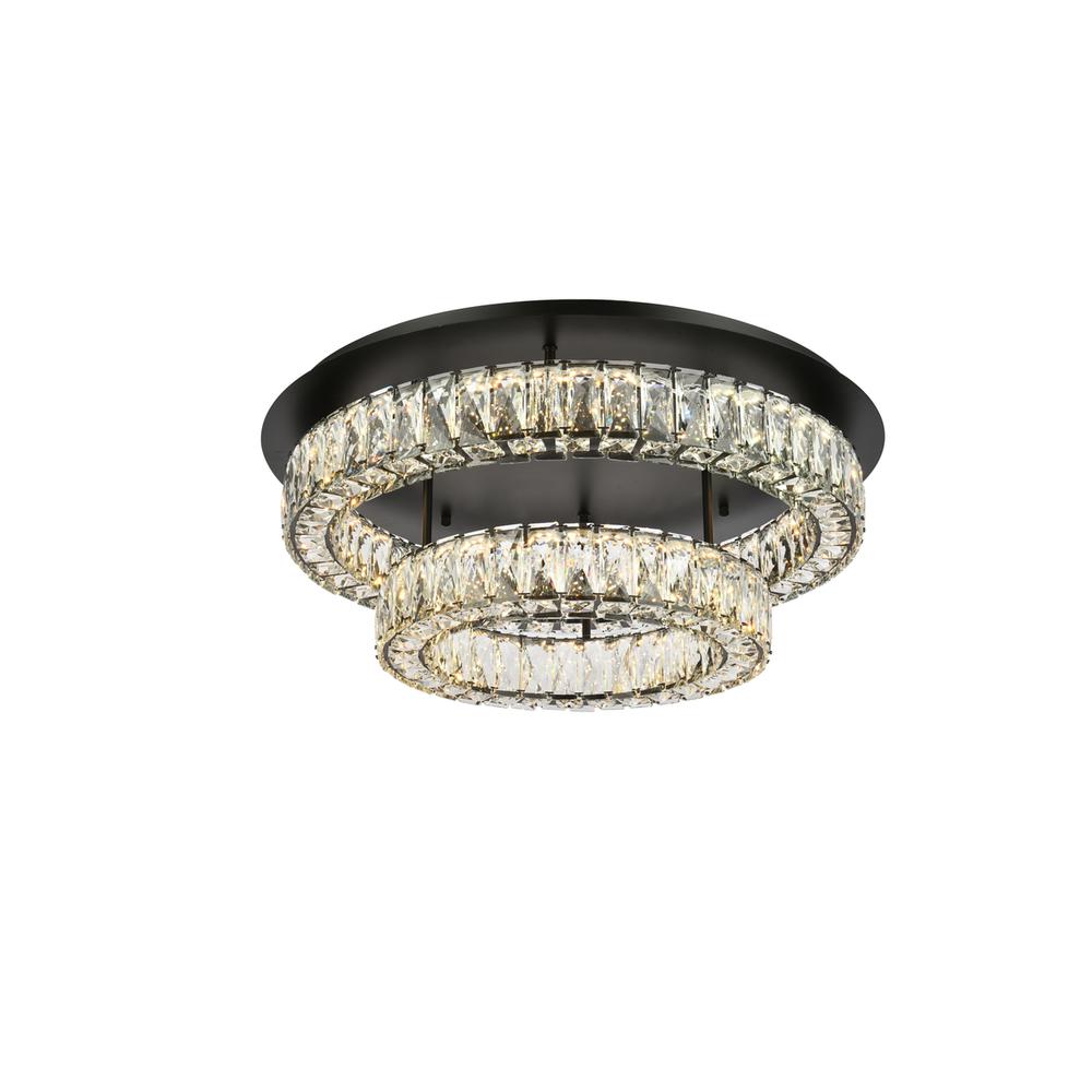 Monroe 26 inch LED double flush mount in black. Picture 2