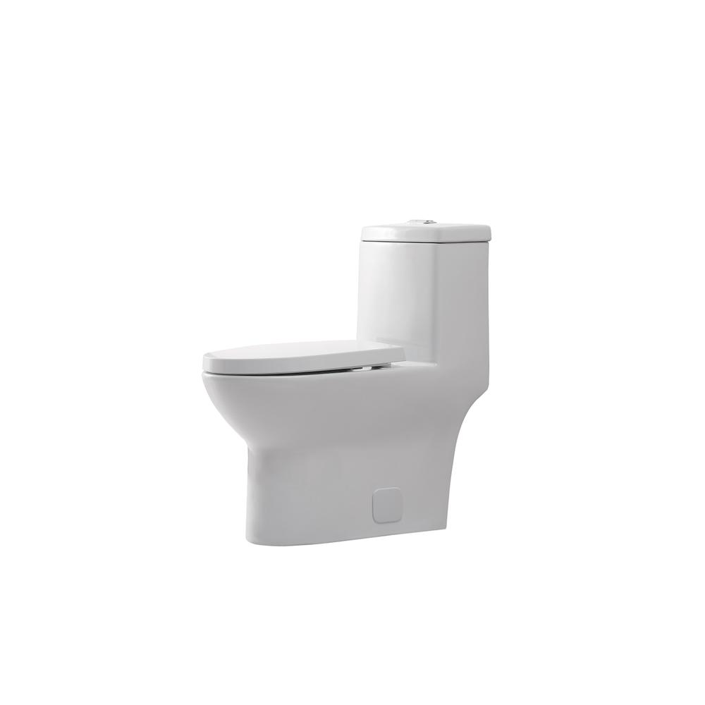 Winslet One-piece elongated Toilet 28x15x30 in White. Picture 9