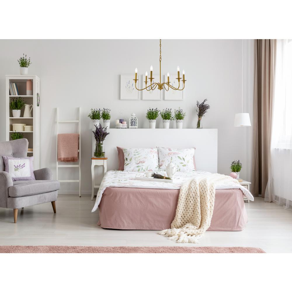 Rohan 30 inch chandelier in brass. Picture 9