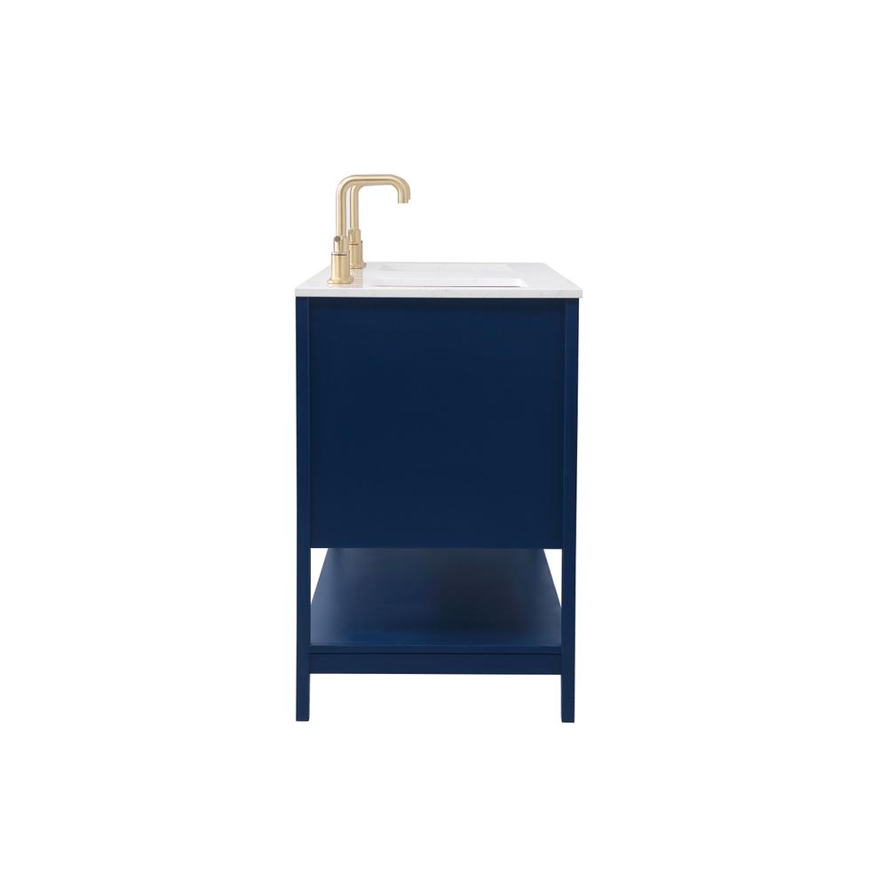 60 inch Double Bathroom Vanity in Blue. Picture 13