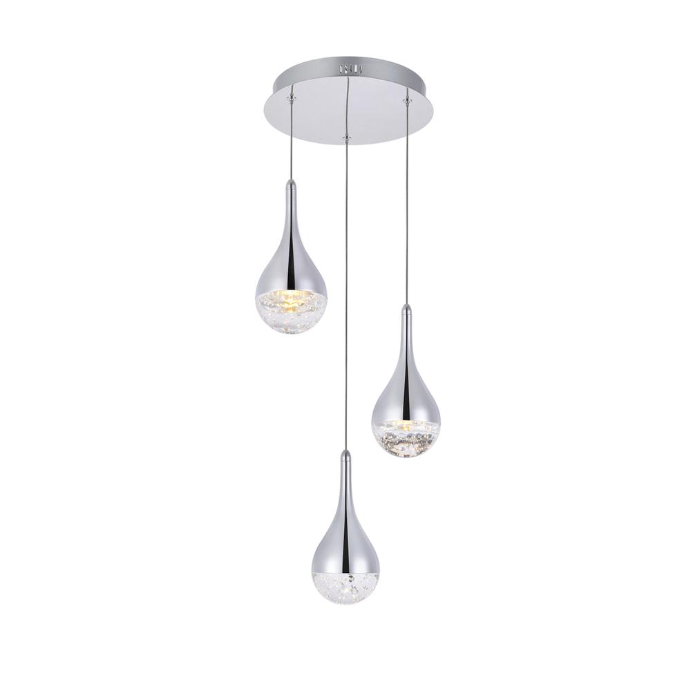 Amherst Collection LED 3-light chandelier 12in x 9in chrome finish. Picture 2