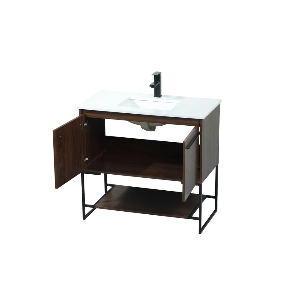 36 inch Single bathroom vanity in walnut. Picture 9