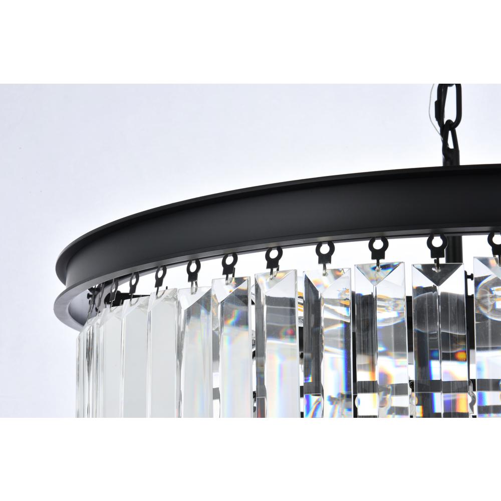 Sydney 9 light Matte Black Chandelier Clear Royal Cut Crystal. Picture 5