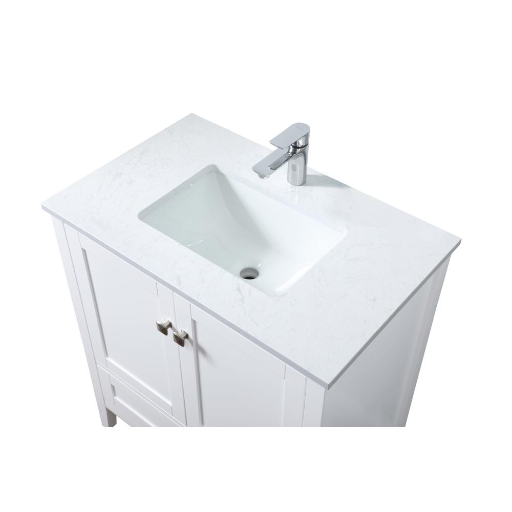 30 Inch SIngle Bathroom Vanity In White. Picture 11