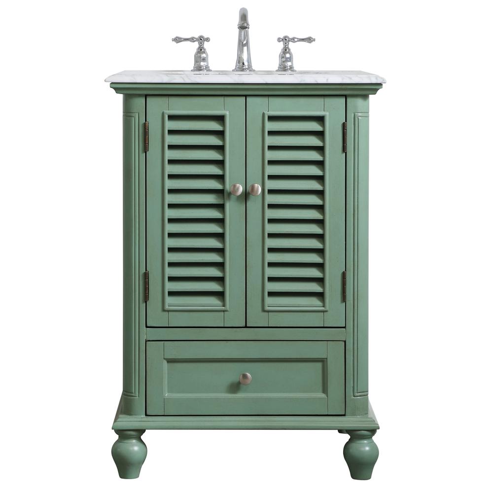 24 inch Single Bathroom Vanity in Vintage Mint. Picture 1
