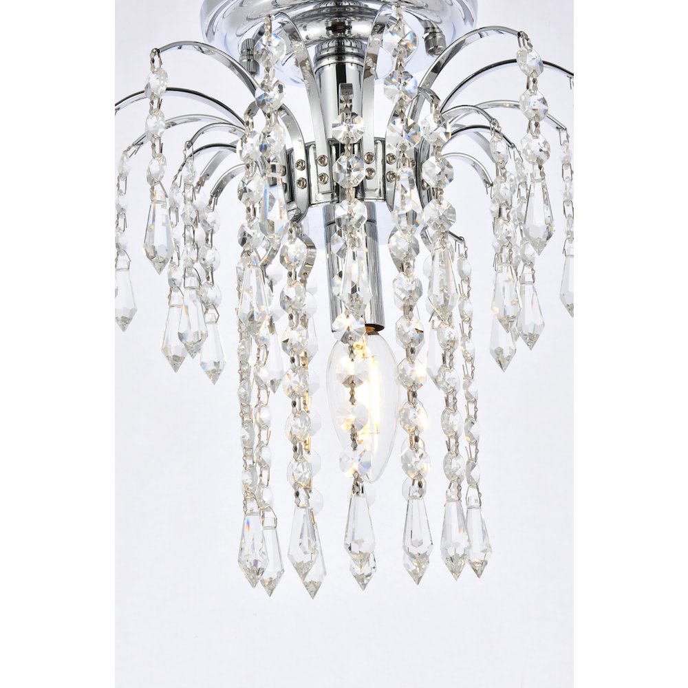Falls 1 Light Chrome Flush Mount Clear Royal Cut Crystal. Picture 4