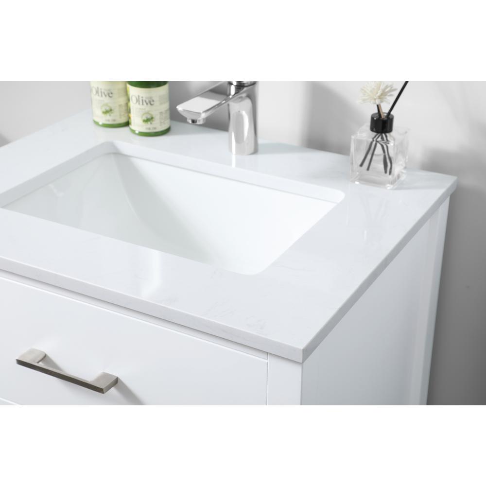 24 Inch SIngle Bathroom Vanity In White. Picture 5