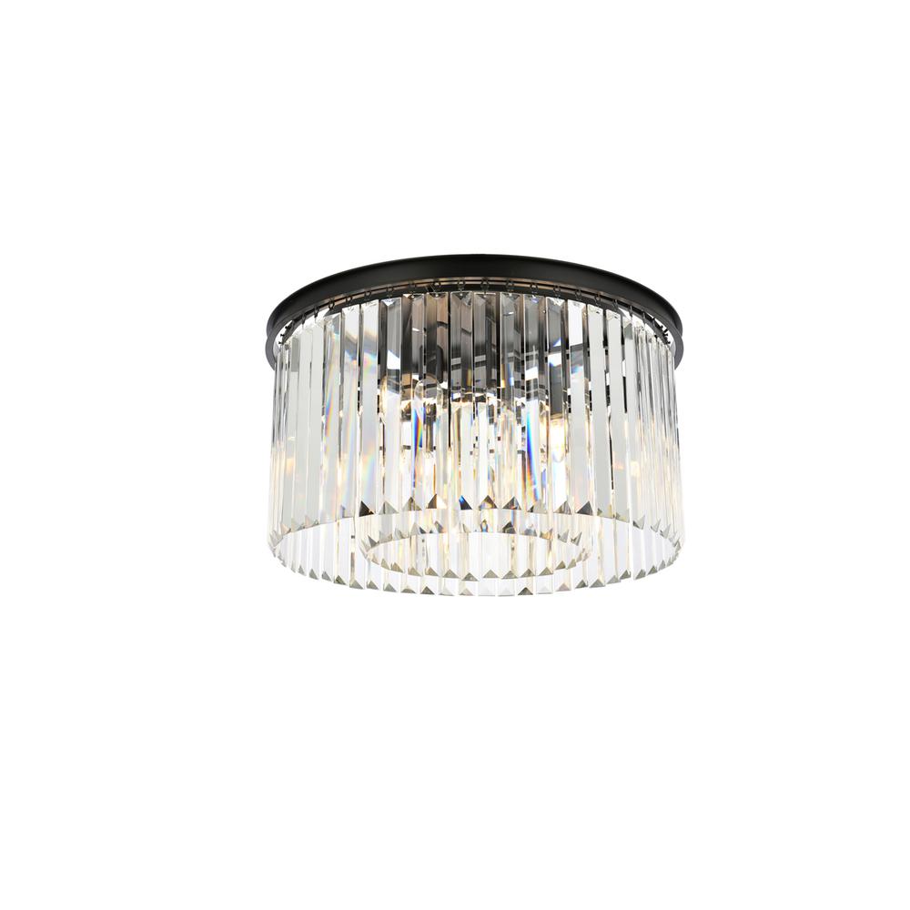 Sydney 8 light Matte Black Flush Mount Clear Royal Cut Crystal. Picture 2
