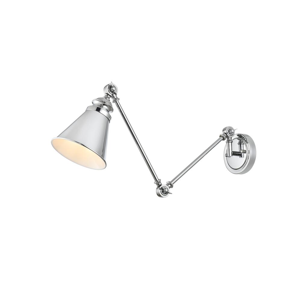 Ledger 1 light Chrome swing arm wall sconce. Picture 1