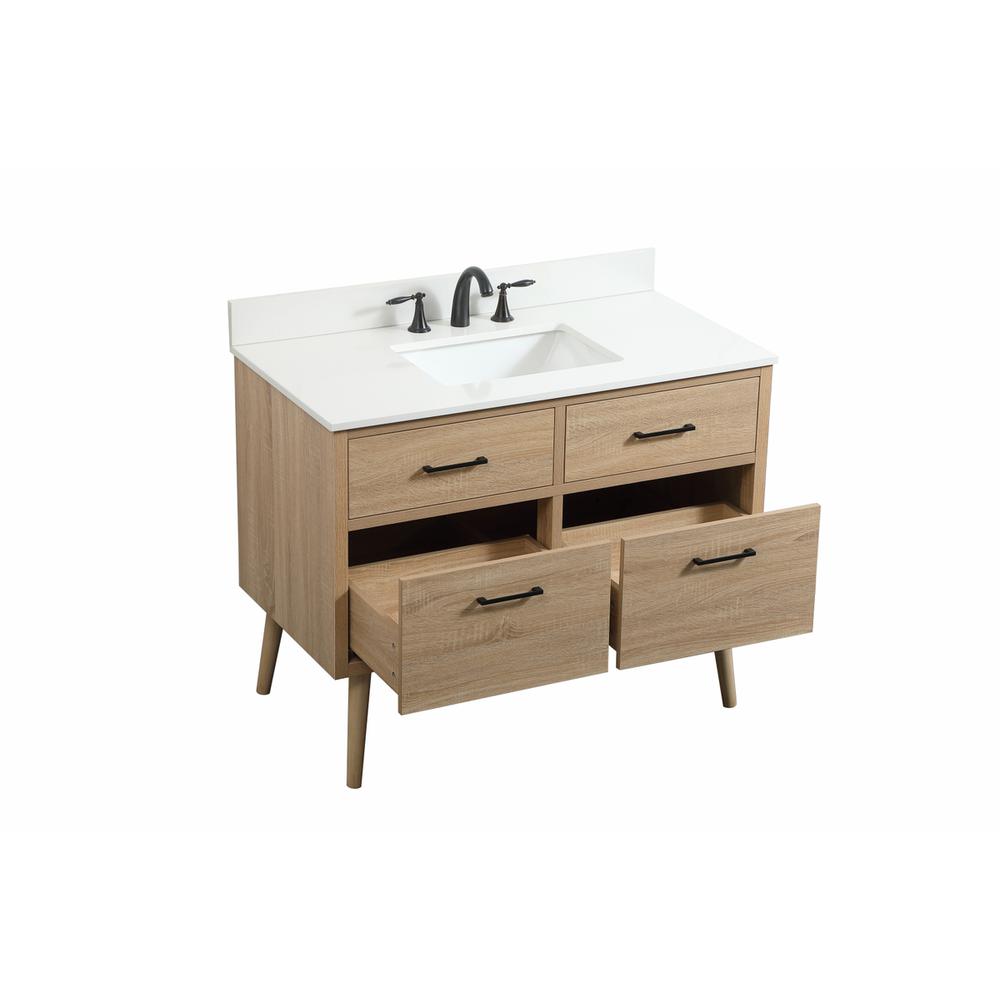 42 inch Single bathroom vanity in mango wood with backsplash. Picture 9