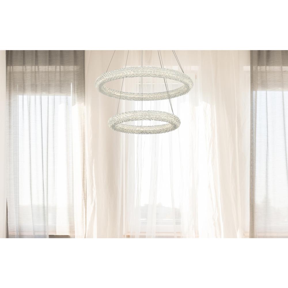 Bowen 28 inch Adjustable LED Chandelier in Satin Gold. Picture 9