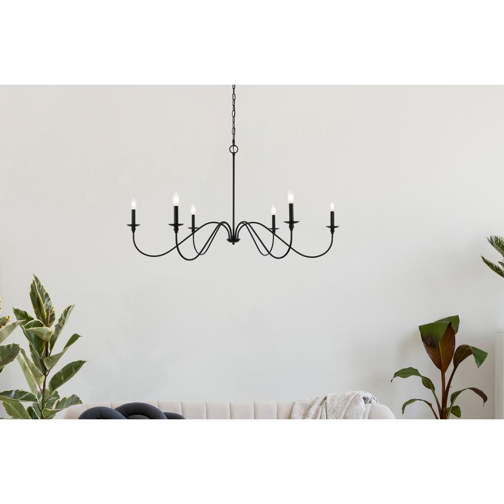 Rohan 48 inch chandelier in matte black. Picture 7