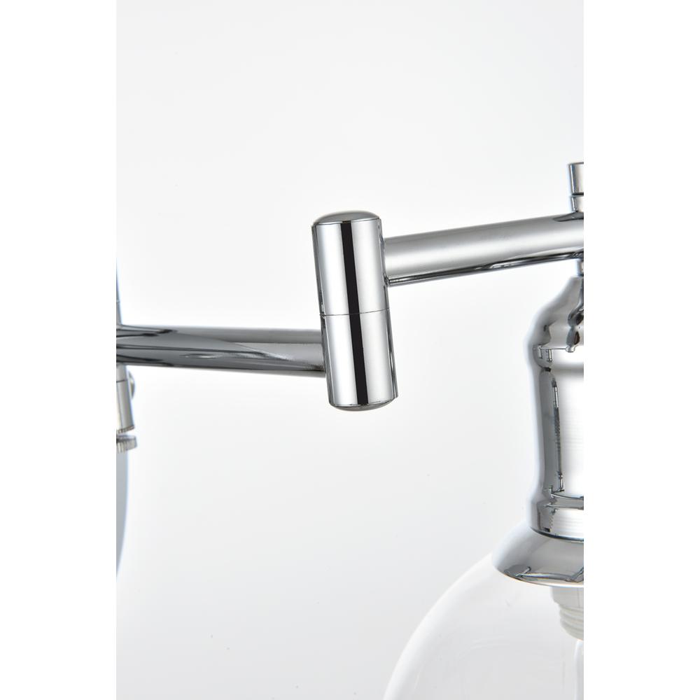Caspian 1 light Chrome and Clear swing arm plug in wall sconce. Picture 4