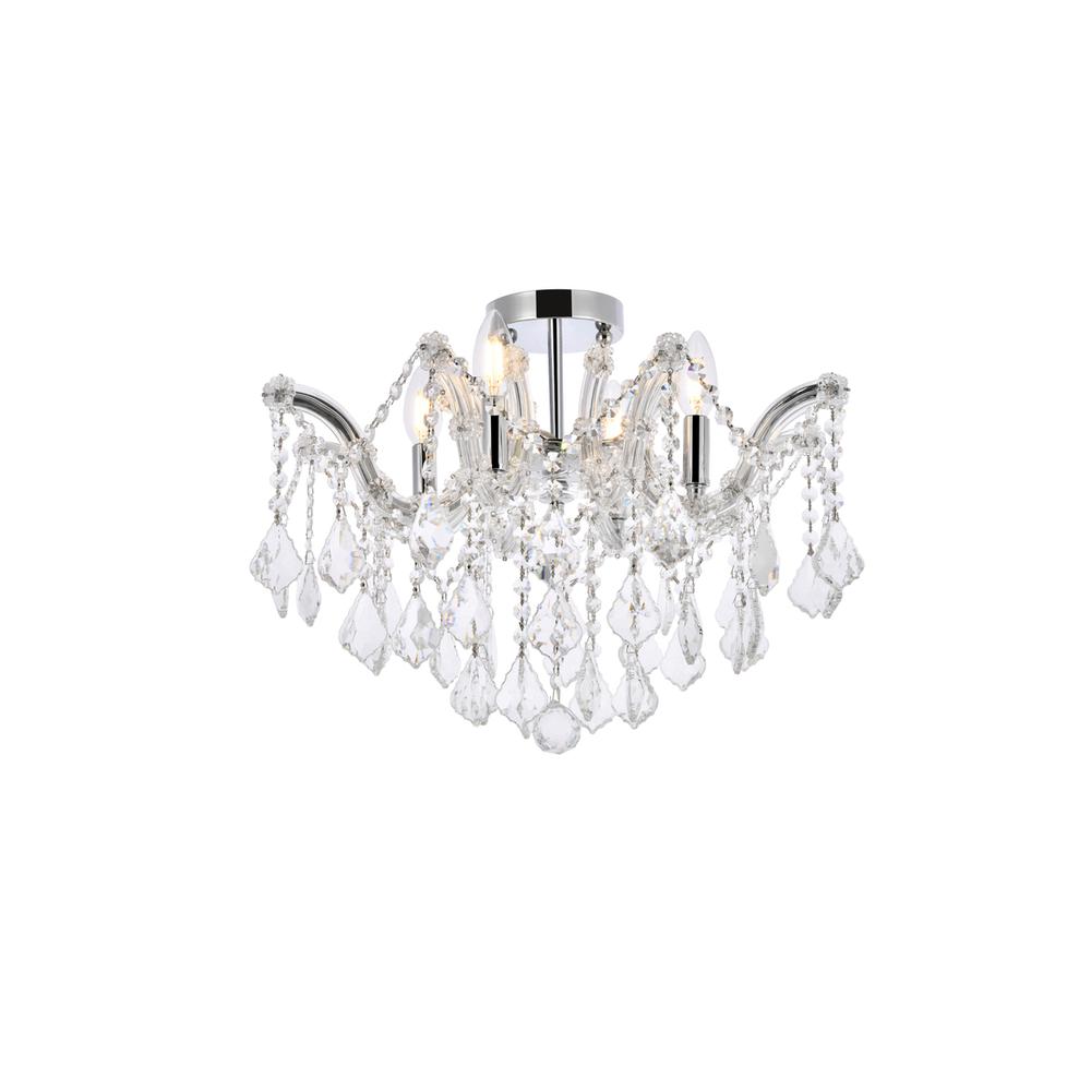 Maria Theresa 4 light Chrome Flush Mount Clear Royal Cut Crystal. Picture 2