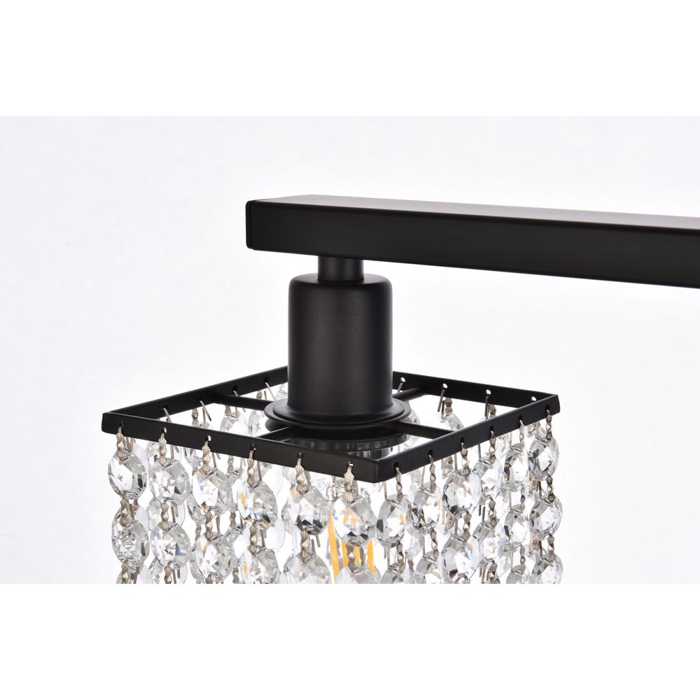 Phineas 5 lights bath sconce in black with clear crystals. Picture 5