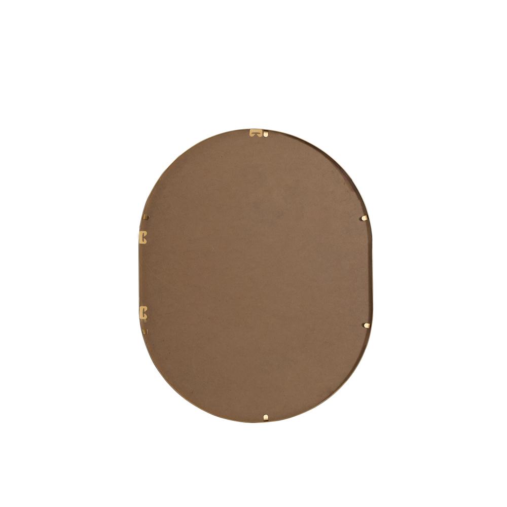 Metal Frame Oval Mirror 24x30 Inch in Brass. Picture 10
