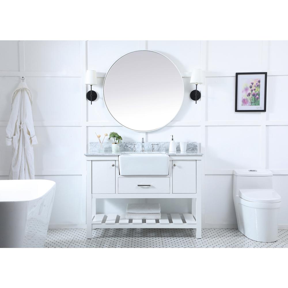 48 inch Single bathroom vanity in white with backsplash. Picture 4